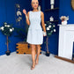 Athenia Pocket Detail Tweed Mini Dress Blue