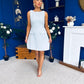 Athenia Pocket Detail Tweed Mini Dress Blue