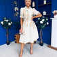 Renata Floral Boarder Print Print Midi Dress Cream