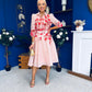 Renata Floral Boarder Print Print Midi Dress Pink
