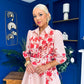 Renata Floral Boarder Print Print Midi Dress Pink