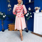 Renata Floral Boarder Print Print Midi Dress Pink