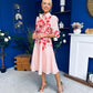 Renata Floral Boarder Print Print Midi Dress Pink