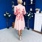 Renata Floral Boarder Print Print Midi Dress Pink