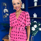 Daire Pleated Midi Dress Polka Pink
