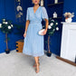 Daire Pleated Midi Dress Polka Blue