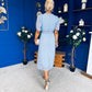 Daire Pleated Midi Dress Polka Blue