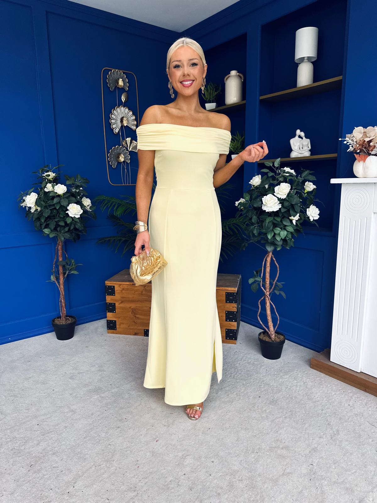 bardot yellow maxi dress Lois Bardot Occasion Maxi Dress Yellow Canella Lane bardot yellow maxi dress Lois Bardot Occasion Maxi Dress Yellow Canella Lane