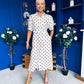 Anna Belted Shirt Dress Polka Cream