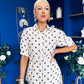 Anna Belted Shirt Dress Polka Cream