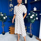 Anna Belted Shirt Dress Polka Cream