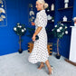 Anna Belted Shirt Dress Polka Cream