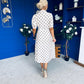 Anna Belted Shirt Dress Polka Cream