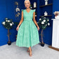 Jodie Crochet Detail Occasion Dress Green