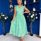Jodie Crochet Detail Occasion Dress Green