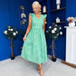 Jodie Crochet Detail Occasion Dress Green