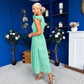 Jodie Crochet Detail Occasion Dress Green
