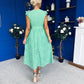 Jodie Crochet Detail Occasion Dress Green