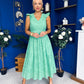 Jodie Crochet Detail Occasion Dress Green