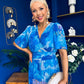 Daire Pleated Midi Dress Floral Blue