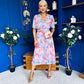 Daire Pleated Midi Dress Floral Pink