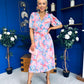 Daire Pleated Midi Dress Floral Pink