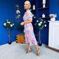 Daire Pleated Midi Dress Floral Pink