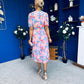 Daire Pleated Midi Dress Floral Pink
