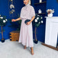 Phoebe Chiffon Detailed Top & Skirt Set Polka Pink