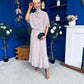 Phoebe Chiffon Detailed Top & Skirt Set Polka Pink