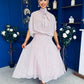 Phoebe Chiffon Detailed Top & Skirt Set Polka Pink