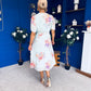Eina Pleated Midi Dress Floral Pastel