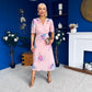 Eina Pleated Midi Dress Floral Pwr Pink