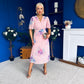 Eina Pleated Midi Dress Floral Pwr Pink