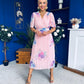 Eina Pleated Midi Dress Floral Pwr Pink
