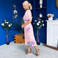 Eina Pleated Midi Dress Floral Pwr Pink