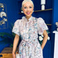 Sarah Puff Sleeve Embellished Shirt Dress Floral
