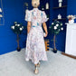 Sarah Puff Sleeve Embellished Shirt Dress Floral