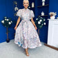Sarah Puff Sleeve Embellished Shirt Dress Floral