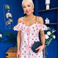 Yvette Frill Detail Midi Dress Polka Pink