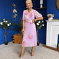 Eina Pleated Midi Dress Floral Lavender
