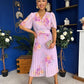 Eina Pleated Midi Dress Floral Lavender