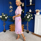 Eina Pleated Midi Dress Floral Lavender