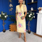 Eina Pleated Midi Dress Floral Yellow