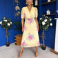 Eina Pleated Midi Dress Floral Yellow
