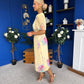 Eina Pleated Midi Dress Floral Yellow