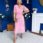 Eina Pleated Midi Dress Floral Pink