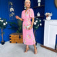 Eina Pleated Midi Dress Floral Pink