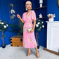 Eina Pleated Midi Dress Floral Pink
