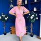 Eina Pleated Midi Dress Floral Pink